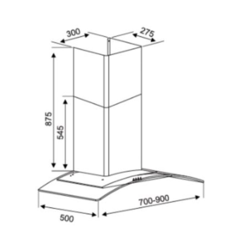 Kích thước máy hút khử mùi Kocher K-8970 70cm Kích thước máy hút khử mùi Kocher K-8970 70cm