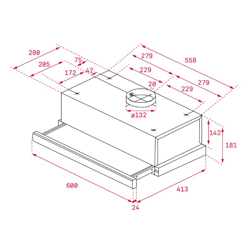 Kích thước máy hút khử mùi Teka TL 6310 Kích thước máy hút khử mùi Teka TL 6310
