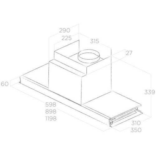 Máy hút mùi Elica BOX IN PLUS IXGL/A/120 3 Kích thước máy hút mùi Elica BOX IN PLUS IXGL/A/120