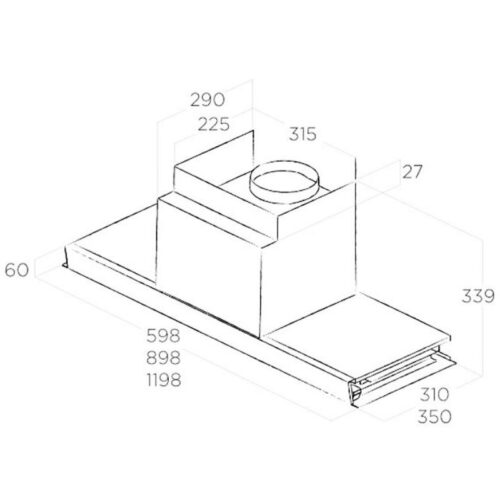 Máy hút mùi Elica BOX IN PLUS IXGL/A/90 3 Kích thước máy hút mùi Elica BOX IN PLUS IXGL/A/90