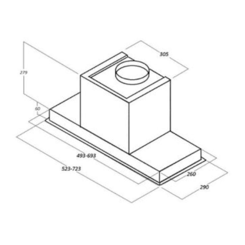 Kích thước máy hút mùi Elica HIDDEN IX/A/90 Kích thước máy hút mùi Elica HIDDEN IX/A/90