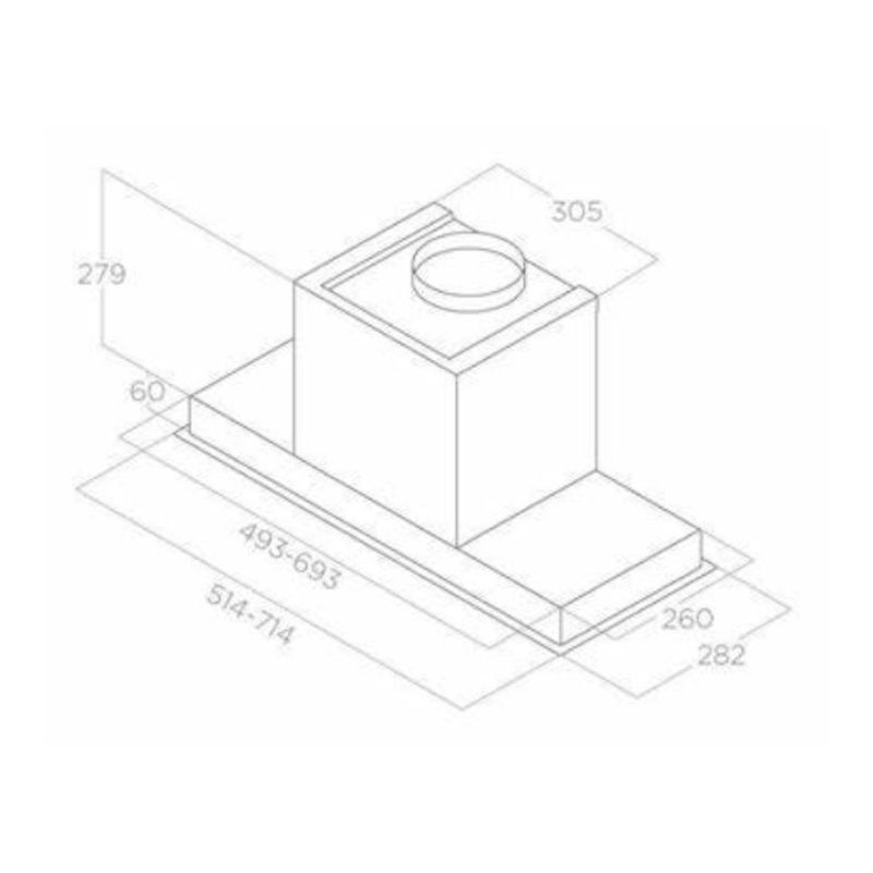 Kích thước máy hút mùi Elica HIDDEN IXGL/A/60 Kích thước máy hút mùi Elica HIDDEN IXGL/A/60