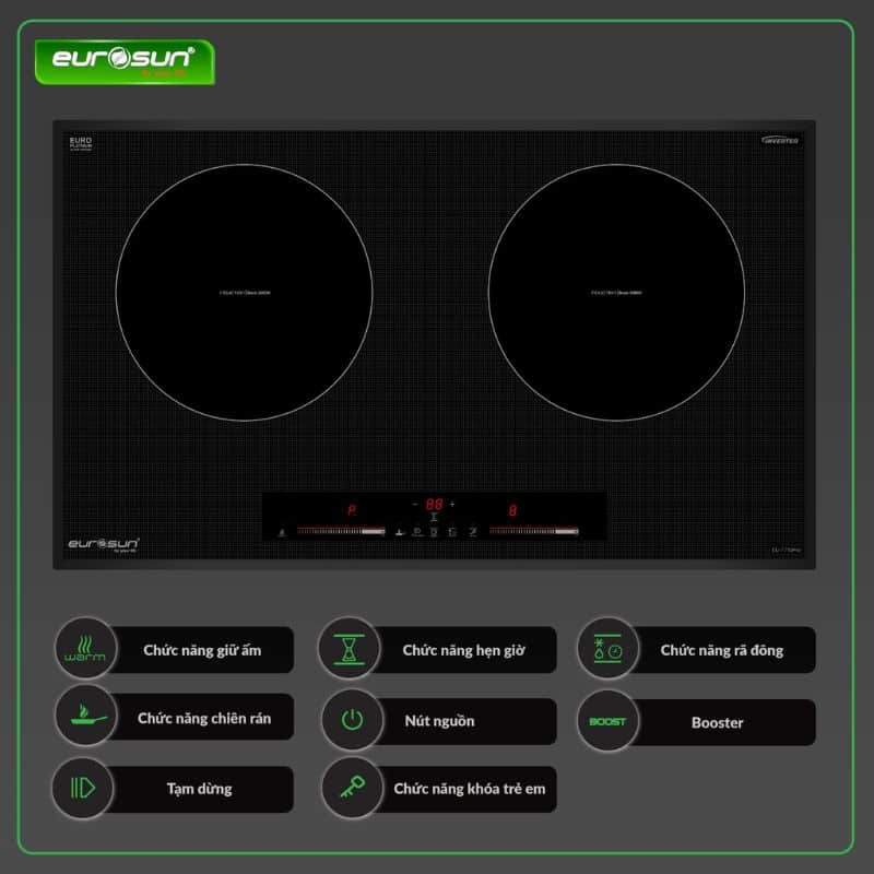 Bảng điều khiển bếp từ 2 vùng nấu Eurosun EU-T710Pro Bảng điều khiển bếp từ 2 vùng nấu Eurosun EU-T710Pro