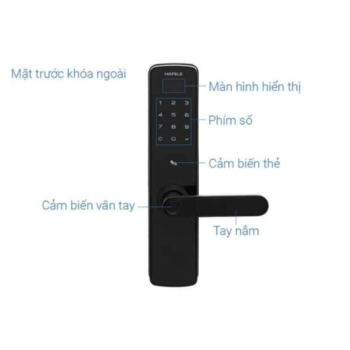 Khóa cửa điện tử Hafele DL7100 912.05.498 5 Cấu tạo Khóa cửa điện tử Hafele DL7100 912.05.498