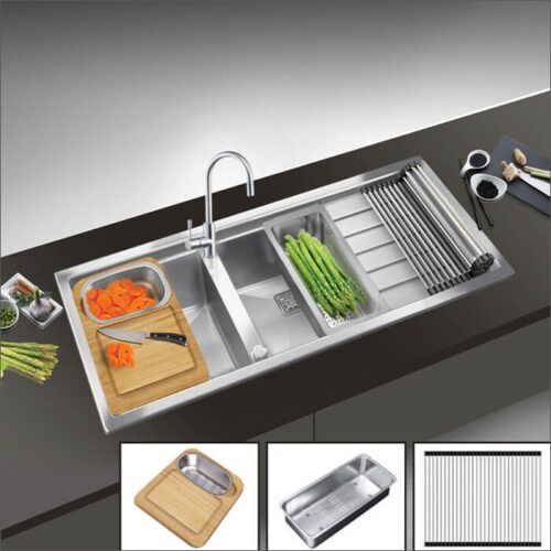 Chậu rửa bát đôi Dudoff SPOT MA5L (Rổ +khay cuộn) 4 dudoff spot ma5l 1