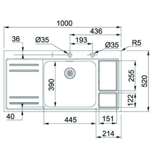 Chậu rửa Franke loại đơn LAX 211-W-45 127.0299.850 4 franke lax 211 w 45 1