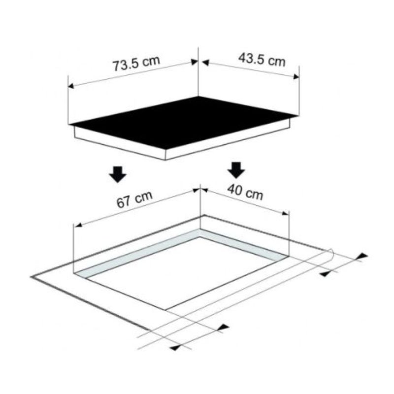 Kích thước Bếp cảm ứng từ Munchen GM 6839 Kích thước Bếp cảm ứng từ Munchen GM 6839