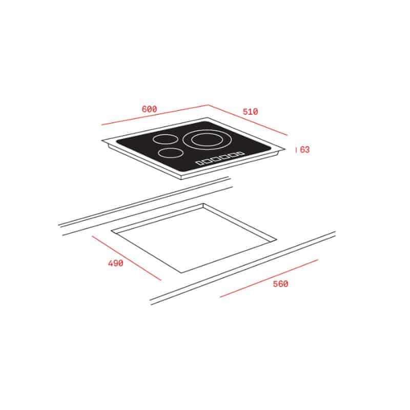 Kích thước của Bếp điện Teka TB 6310 Kích thước của Bếp điện Teka TB 6310