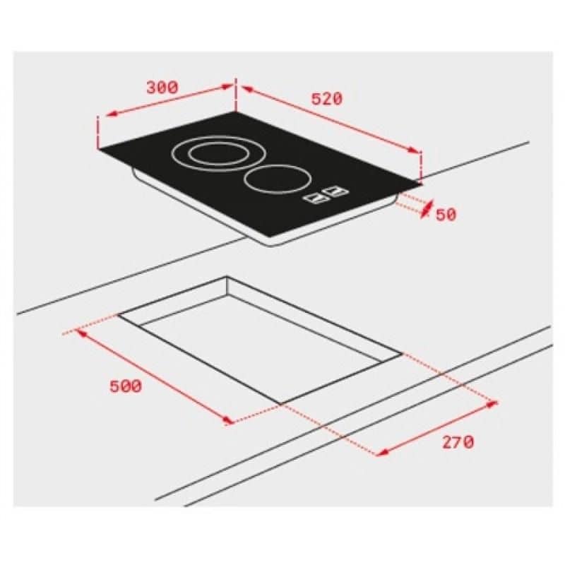 Kích thước của Bếp điện Teka TR 3220 Kích thước của Bếp điện Teka TR 3220