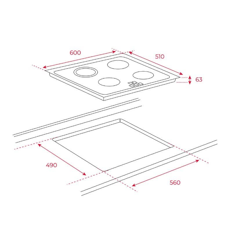Kích thước của Bếp Điện Teka TR 6420 Kích thước của Bếp Điện Teka TR 6420