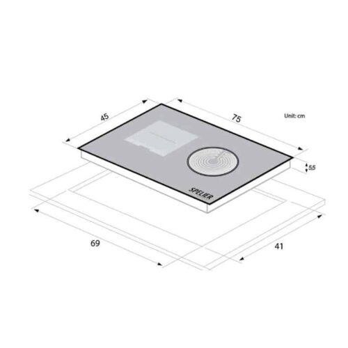 Bếp điện từ Spelier SPE HC928EG 4 Kích thước của Bếp điện từ Spelier SPE HC928EG