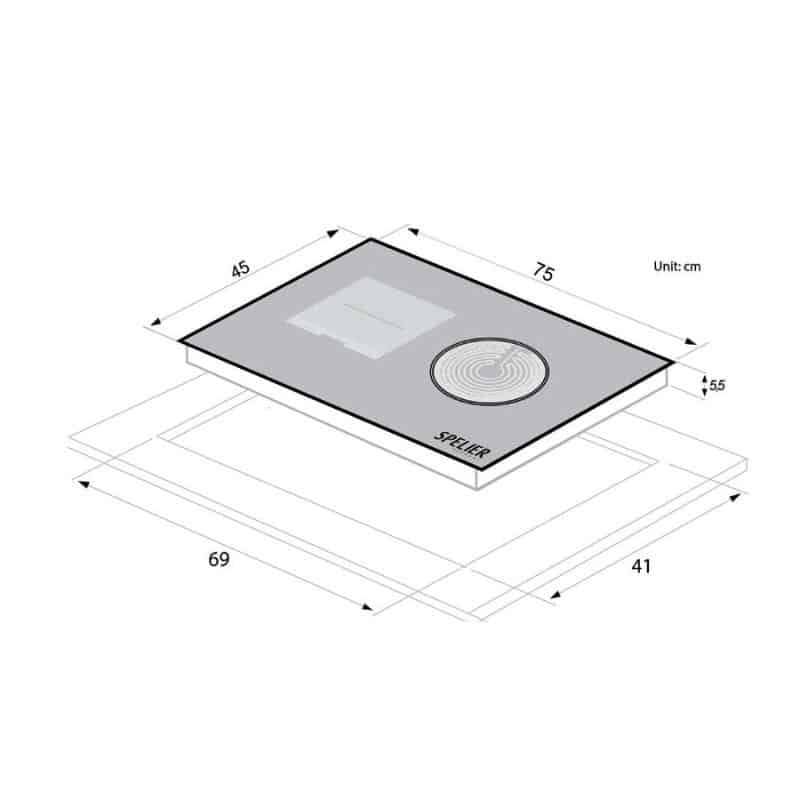 Kích thước của Bếp điện từ Spelier SPE HC928EG Kích thước của Bếp điện từ Spelier SPE HC928EG
