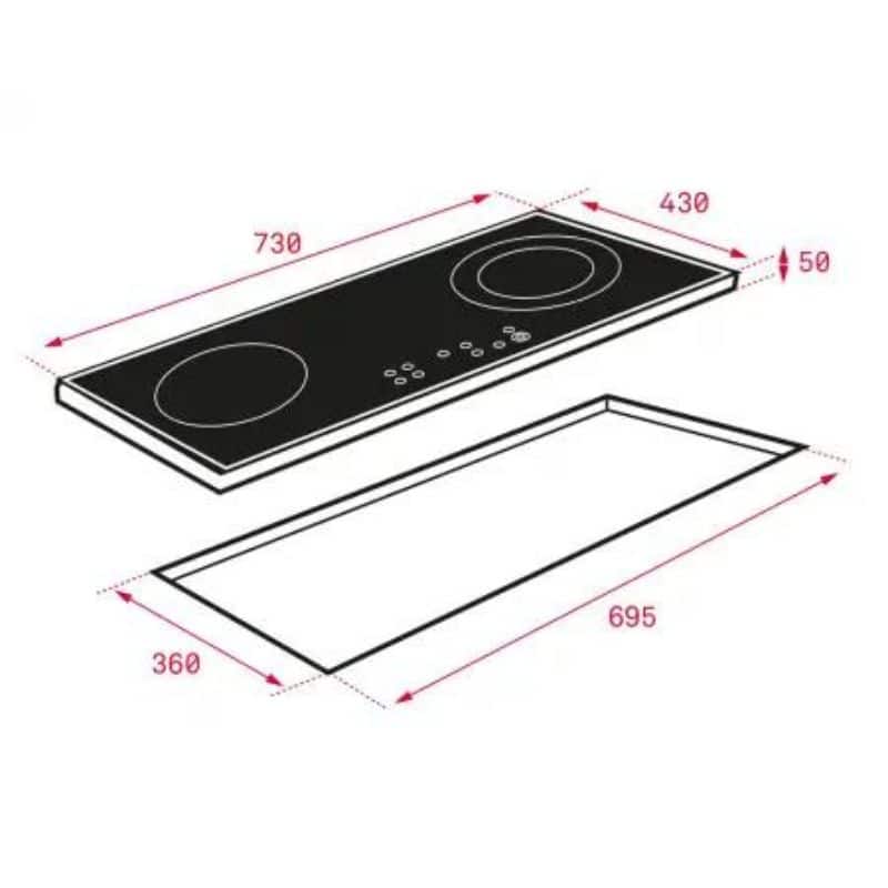 Kích thước của Bếp Điện Từ Teka IZ 7200 HL Kích thước của Bếp Điện Từ Teka IZ 7200 HL