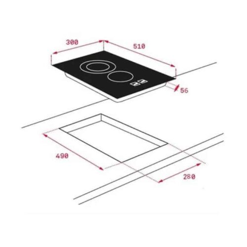 Bếp điện từ TEKA IZS 34600 DMS 5 Kích thước Bếp điện từ TEKA IZS 34600 DMS