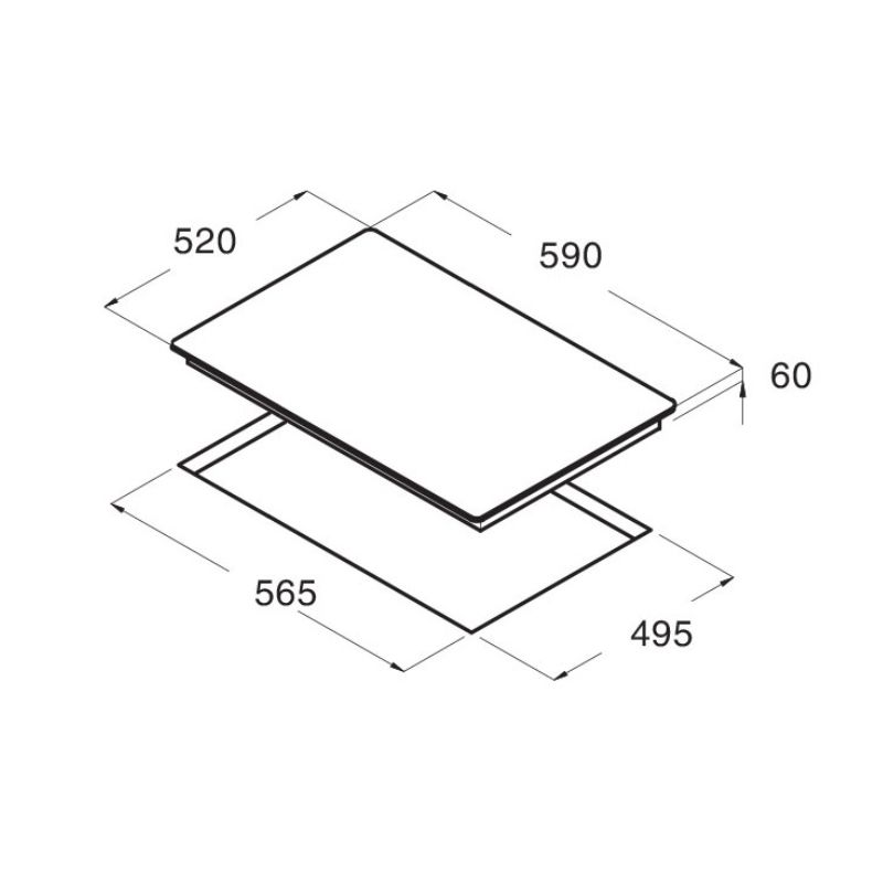 Kích thước Bếp từ 4 vùng nấu Cata I 6004 BK Kích thước Bếp từ 4 vùng nấu Cata I 6004 BK