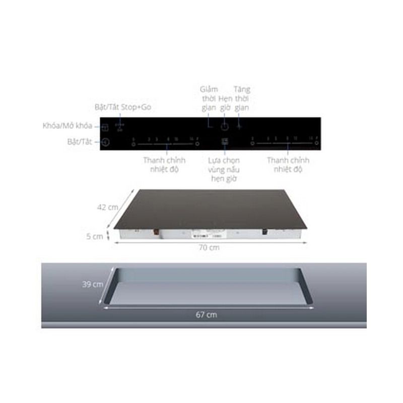 Kích thước Bếp từ âm Electrolux EHI7260BB Kích thước Bếp từ âm Electrolux EHI7260BB