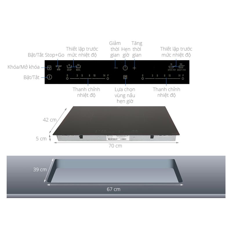 Kích thước Bếp từ âm Electrolux EHI7280BA Kích thước Bếp từ âm Electrolux EHI7280BA