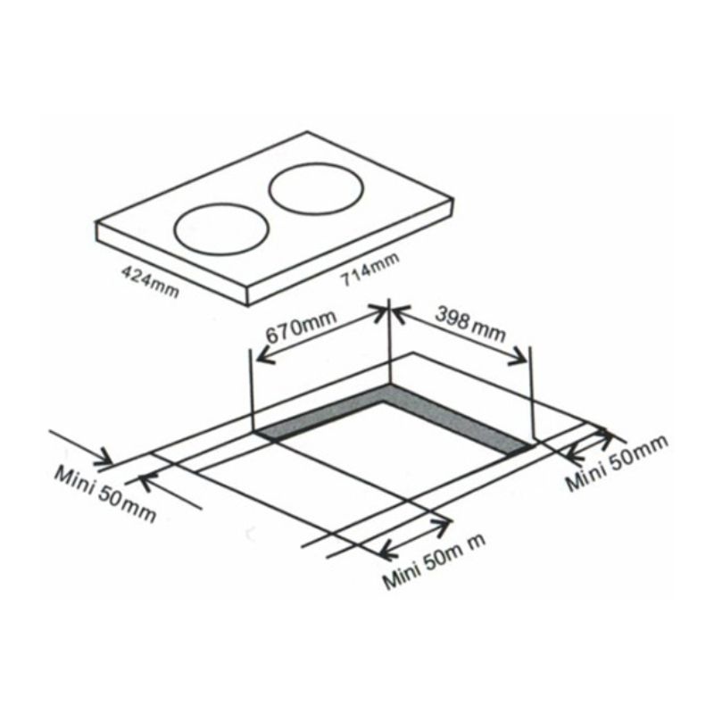 Kích thước Bếp từ Arber AB370 Kích thước Bếp từ Arber AB370