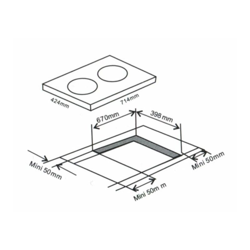 Kích thước Bếp từ Arber AB371 Kích thước Bếp từ Arber AB371