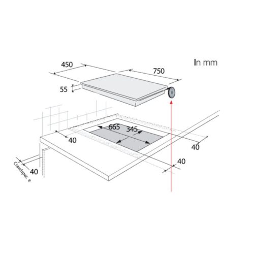 Bếp từ Brandt BPI6230BL 3 Kích thước Bếp từ Brandt BPI6230BL