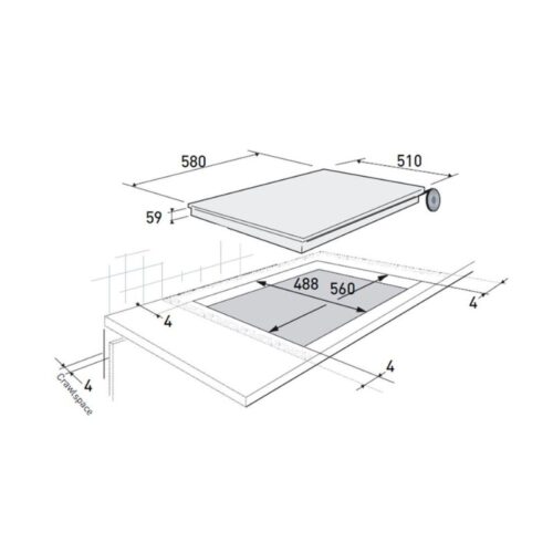 Bếp từ Brandt BPI6314B 3 Kích thước Bếp từ Brandt BPI6314B