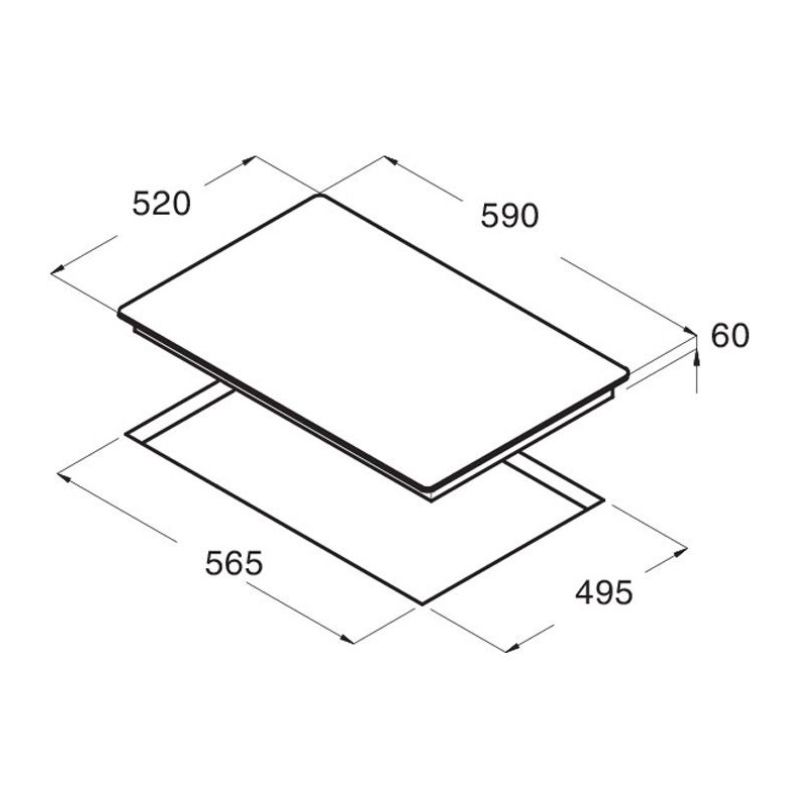 Kích thước bếp từ Cata I 6003 BK Kích thước bếp từ Cata I 6003 BK