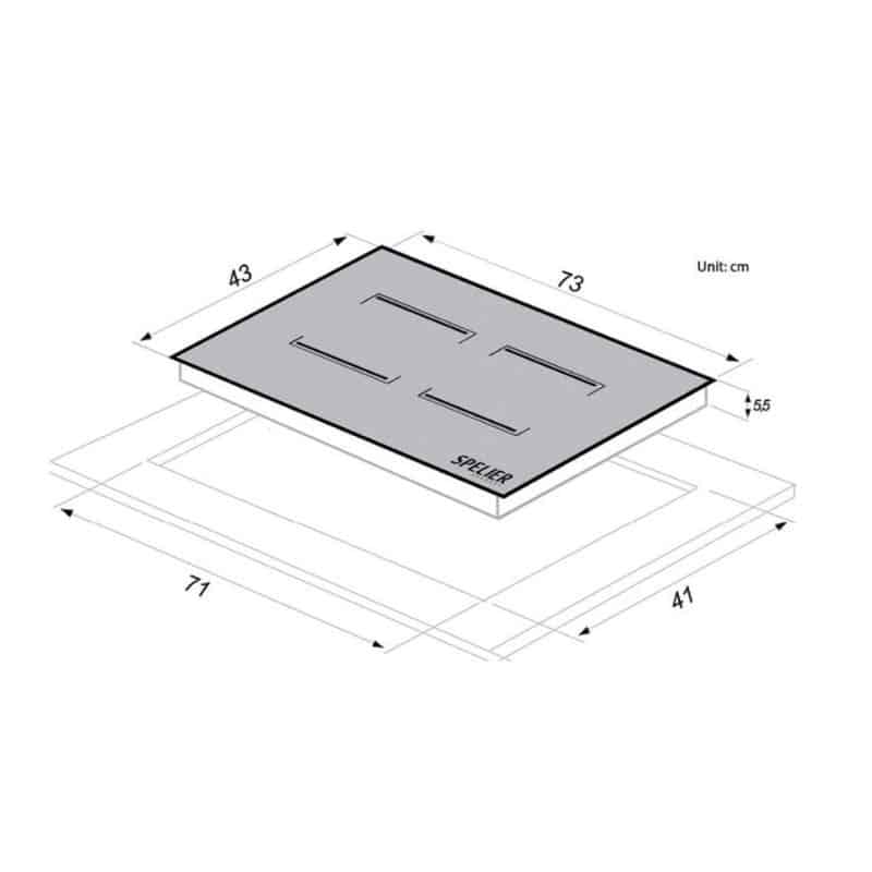 Kích thước của Bếp Từ Đôi Spelier SPE-IC 928 C Kích thước của Bếp Từ Đôi Spelier SPE-IC 928 C