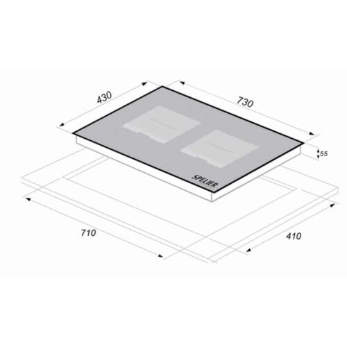 BẾP TỪ ĐÔI SPELIER SPE – IC1088 4 Kích thước của BẾP TỪ ĐÔI SPELIER SPE – IC1088