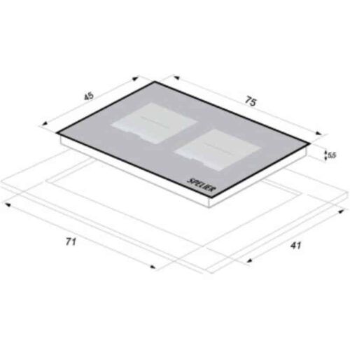 Bếp từ đôi Spelier SPE- IC1088 EG 4 Kích thước của Bếp từ đôi Spelier SPE- IC1088 EG