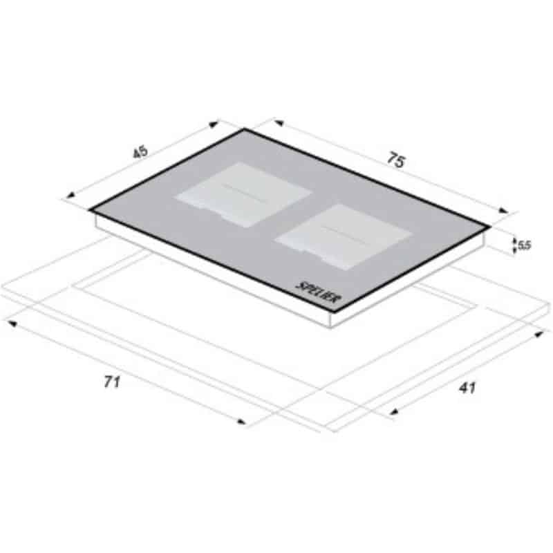Kích thước của Bếp từ đôi  Spelier SPE- IC1088 EG Kích thước của Bếp từ đôi Spelier SPE- IC1088 EG