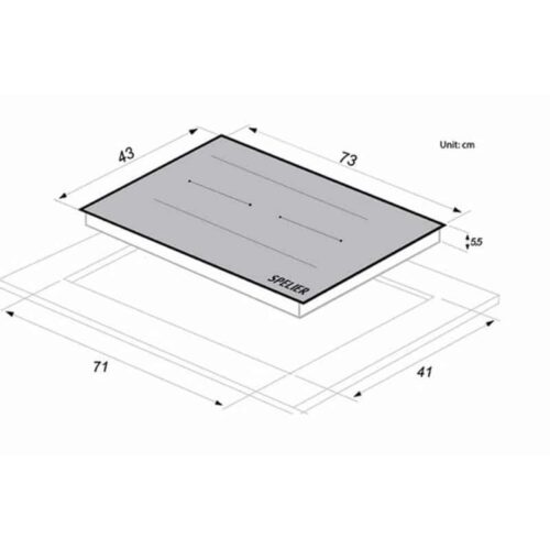Bếp Từ Đôi Spelier SPE – IC1188 5 Kích thước của Bếp Từ Đôi Spelier SPE – IC1188