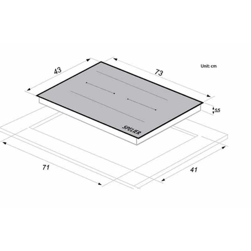 Kích thước của Kích thước của Bếp Từ Đôi Spelier SPE – IC1188 Kích thước của Bếp Từ Đôi Spelier SPE – IC1188