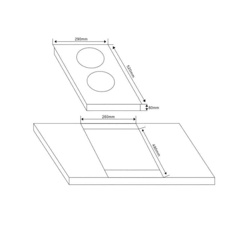Kích thước của Bếp Từ Đôi Spelier SPM - 660I Kích thước của Bếp Từ Đôi Spelier SPM - 660I