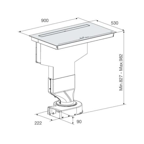 Bếp từ kết hợp máy hút khói khử mùi HIH-904 SLIM 3 Kích thước bếp từ kết hợp máy hút khói khử mùi HIH-904 SLIM
