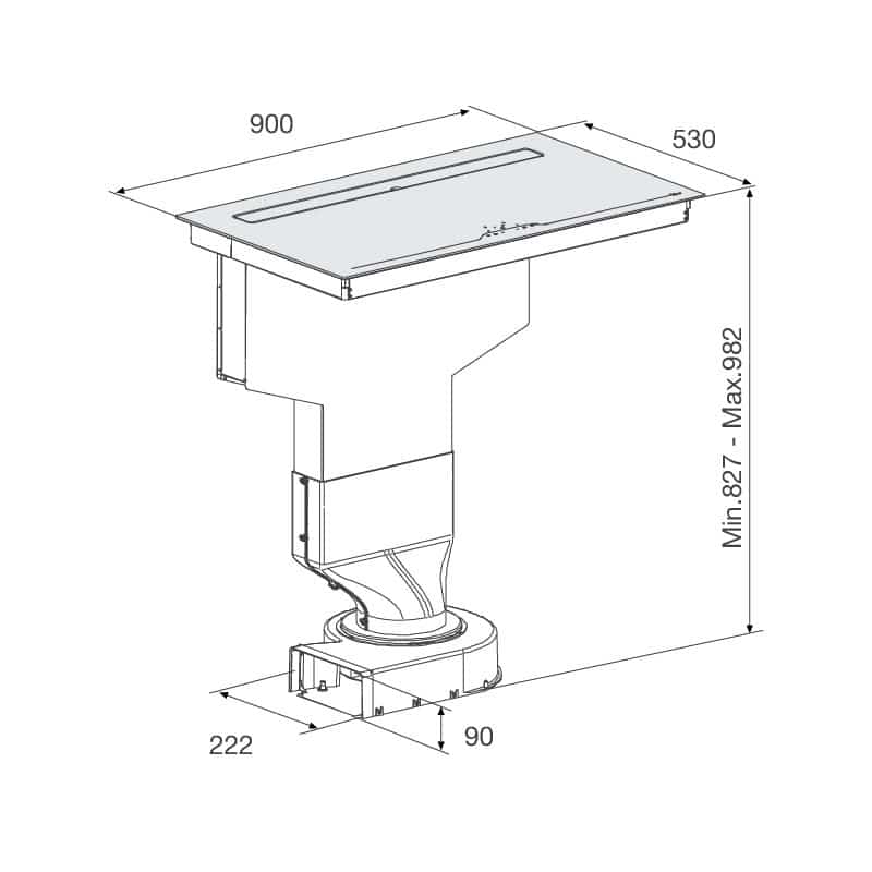 Kích thước bếp từ kết hợp máy hút khói khử mùi HIH-904 SLIM Kích thước bếp từ kết hợp máy hút khói khử mùi HIH-904 SLIM
