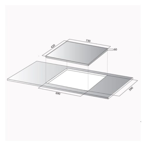 Bếp từ Kocher DI-833GE 5 Kích thước bếp từ Kocher DI-833GE