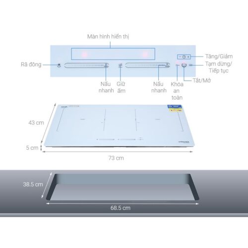 Bếp từ Kocher DIB4-888W 5 Kích thước bếp từ Kocher DIB4-888W
