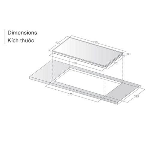 Bếp từ Lorca LCI-866 3 Kích thước bếp từ Lorca LCI-866