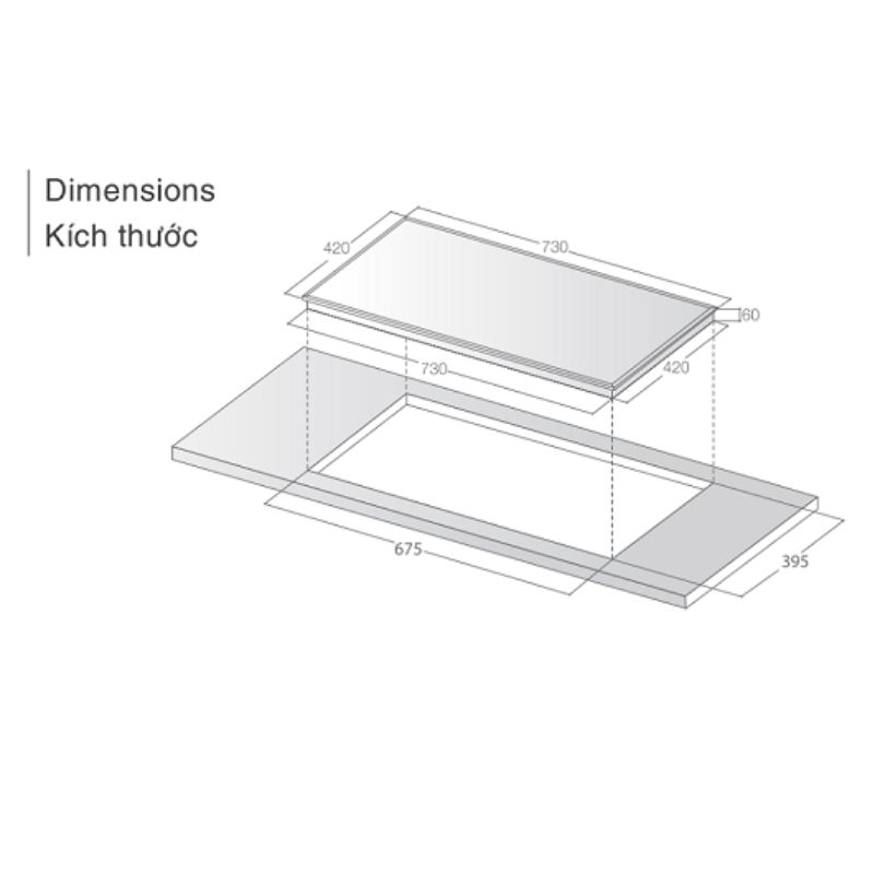 Kích thước bếp từ Lorca LCI-866 Kích thước bếp từ Lorca LCI-866