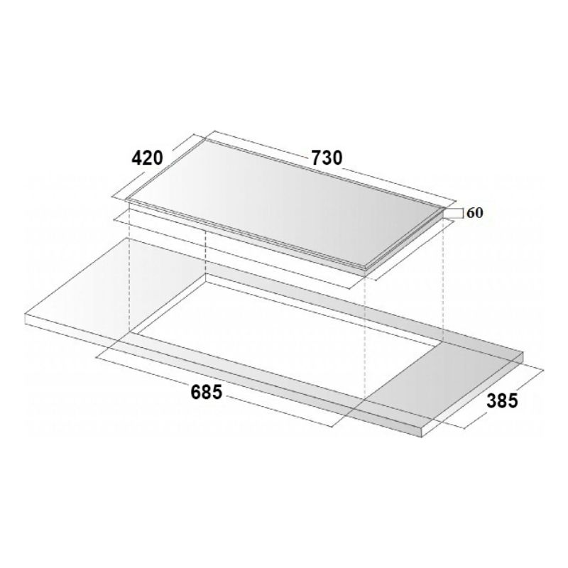 Kích thước bếp từ Napoliz ITC-F88 Kích thước bếp từ Napoliz ITC-F88