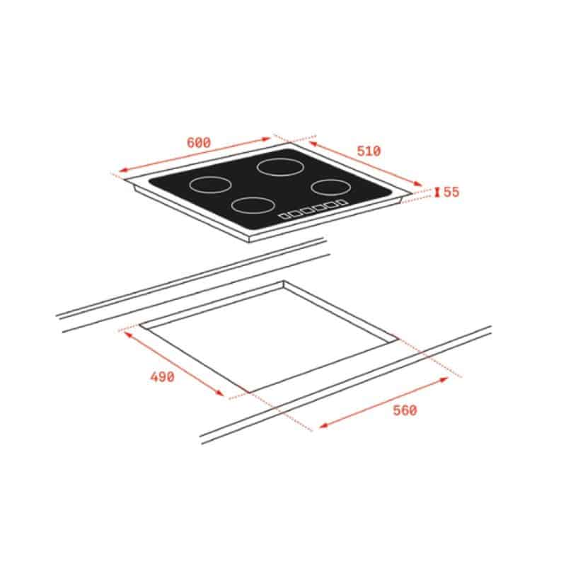 Kích thước Bếp Từ Teka IB 6315 Kích thước Bếp Từ Teka IB 6315