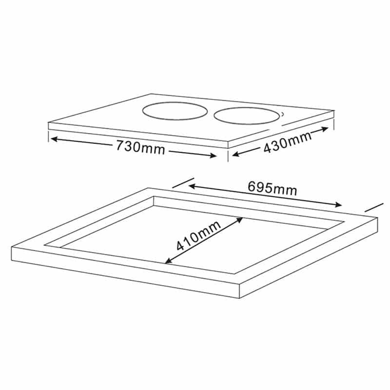 Kích thước của Bếp từ Teka IBC 72301 Kích thước của Bếp từ Teka IBC 72301