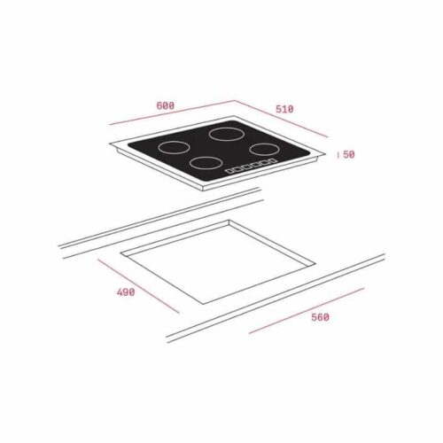 Bếp Từ Teka IR 6320 White 5 Kích thước của Bếp Từ Teka IR 6320 White