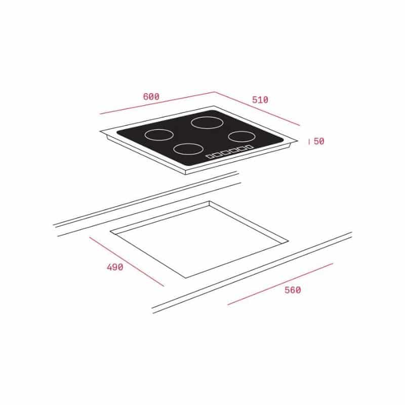 Kích thước của Bếp Từ Teka IR 6320 White Kích thước của Bếp Từ Teka IR 6320 White