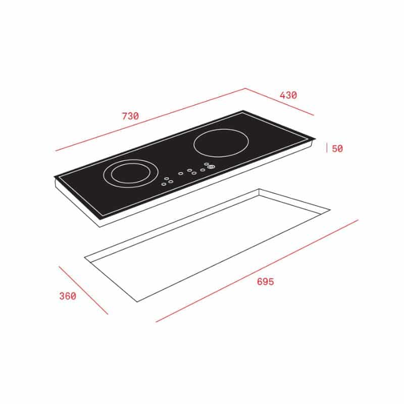 Kích thước Bếp từ Teka IR 721 SR Kích thước Bếp từ Teka IR 721 SR