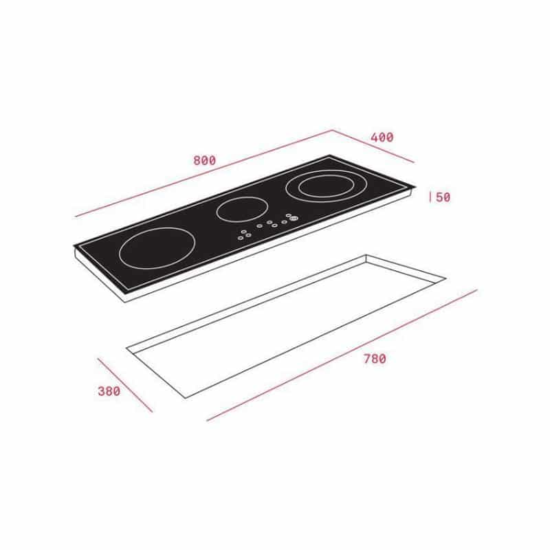 Kích thước của Bếp Từ Teka IR 8300 HS Kích thước của Bếp Từ Teka IR 8300 HS