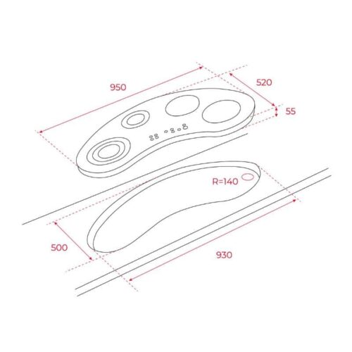 Bếp điện từ TEKA IRC 9430 KS 10210162 5 Kích thước của Bếp từ Teka IRC 9430 KS