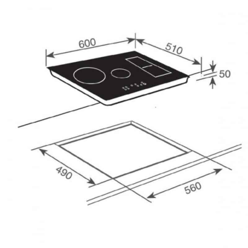 Kích thước của Bếp Từ TEKA IRF 641 Kích thước của Bếp Từ TEKA IRF 641