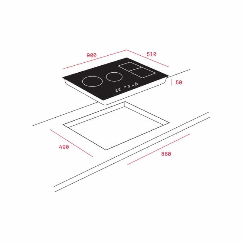 Kích thước của Bếp Từ Teka IRF 9480 TFT TABLET Kích thước của Bếp Từ Teka IRF 9480 TFT TABLET