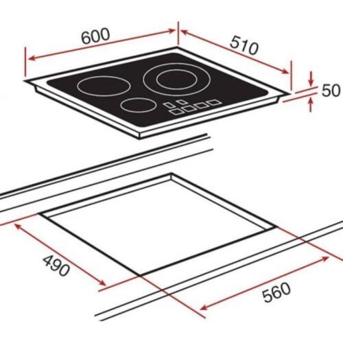 BẾP TỪ TEKA IRS 631 4 Kích thước của Bếp từ Teka IRS 631